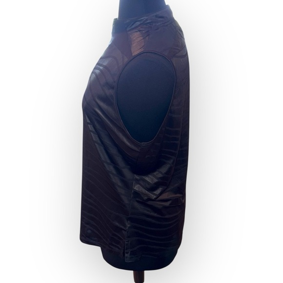 JAMIE SADOCK Black Zebra Print Sleeveless Quarter Zip Mock Top - XXL - Picture 2 of 13